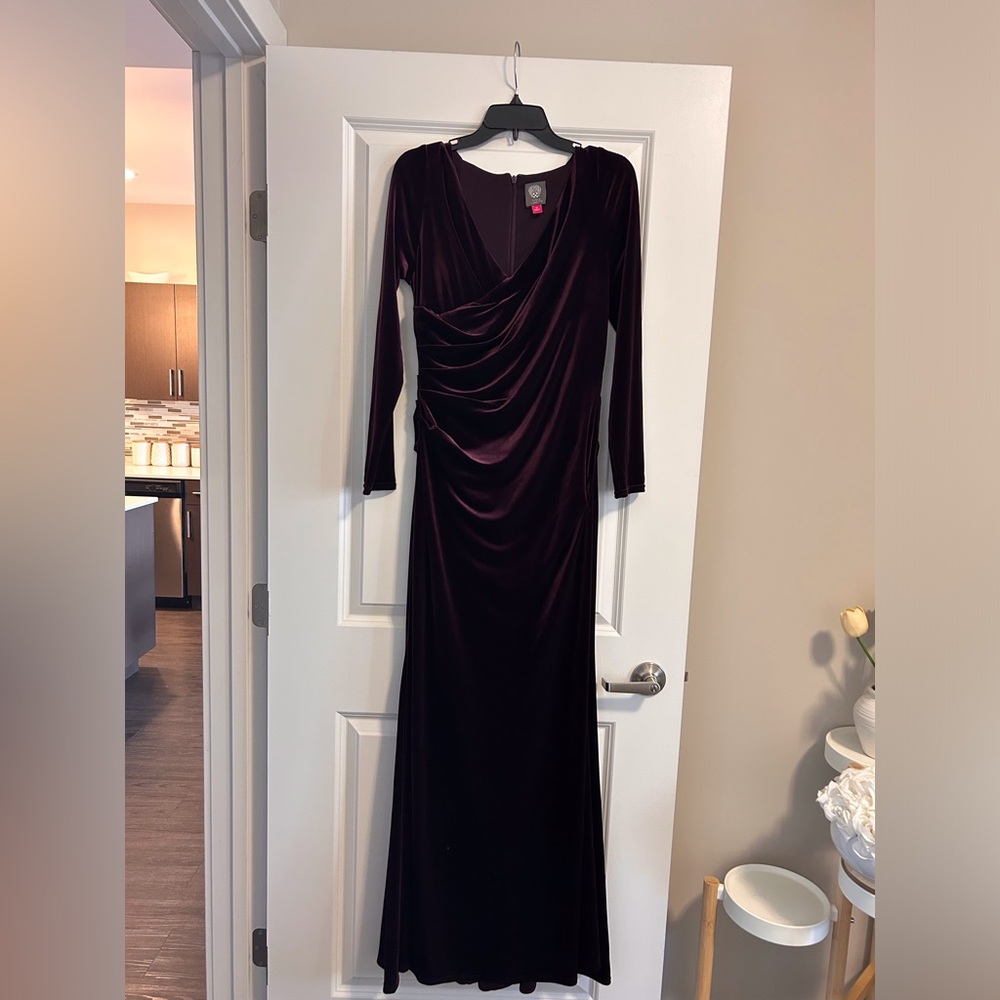 Vince Camuto Deep Burgundy Long Sleeve Dress